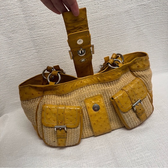 Prada Straw Ostrich Tote Naturale Soleil - Picture 4 of 15